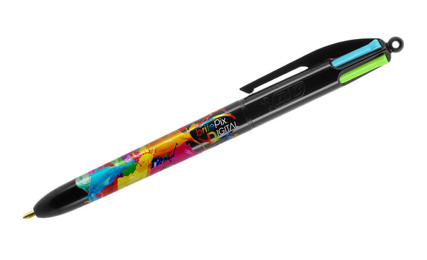 Stylo 4 couleurs personnalisé | BIC® 4 Couleurs Fashion Noir