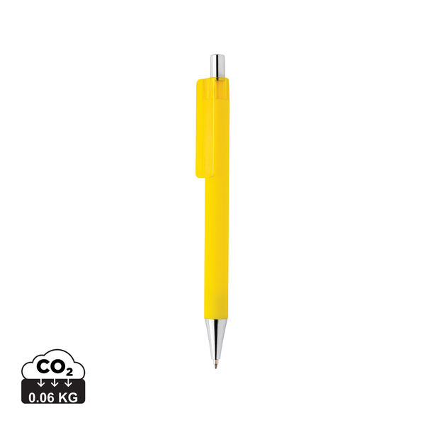 Stylo finition gomme publicitaire | X8 Jaune