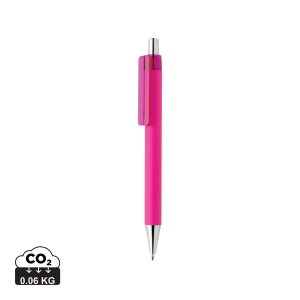 Stylo finition gomme publicitaire | X8 Rose