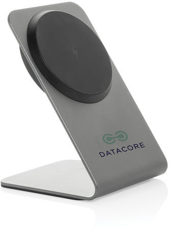 Support recharge magnétique 15W alu Terra entreprise Gris