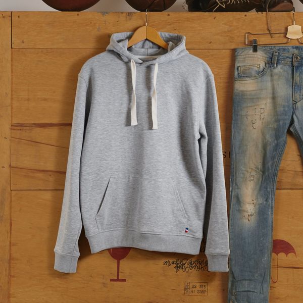 Sweat à capuche personnalisable|Hoodie Gris chiné