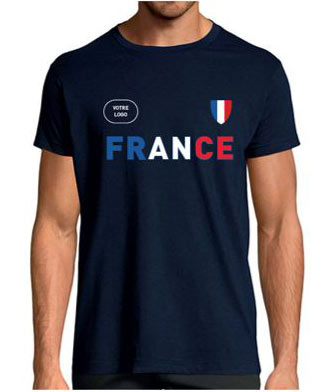 T shirt homme personnalisable coton | France supporter | KelCom