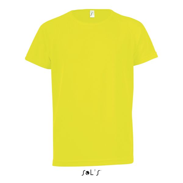 T-shirt de sport personnalisable | Sporty Kids Jaune fluo