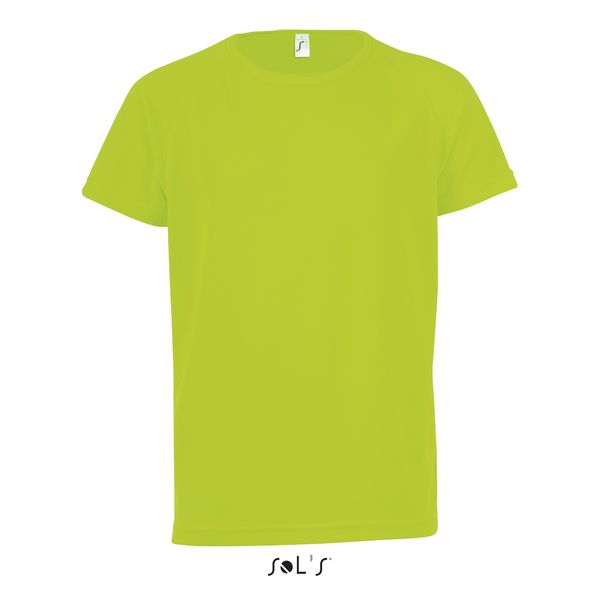 T-shirt de sport personnalisable | Sporty Kids Vert fluo