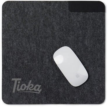 Tapis de souris feutre recyclé GRS Albon personnalisé Noir