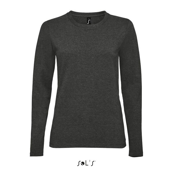 Tee-shirt publicitaire | Imperial LSL F Anthracite chiné