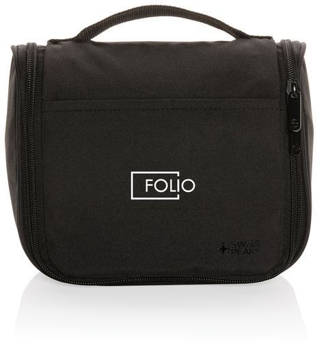 Trousse de toilette AWARE™ Swiss Peak Lohan personnalisée Noir