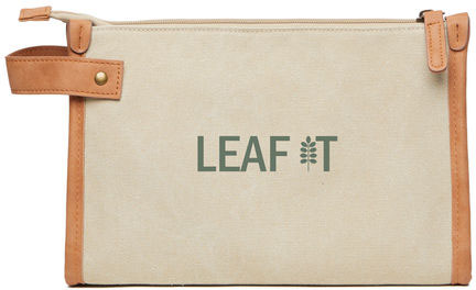 Trousse de toilette toile recyclée GRS Bosler personnalisée Beige