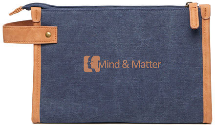 Trousse de toilette toile recyclée GRS Bosler personnalisée Bleu marine