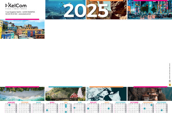 calendrier Sous-mains | Voyages