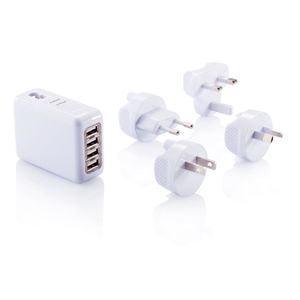 Adaptateur de voyage personnalisé | Tasmann Blanc