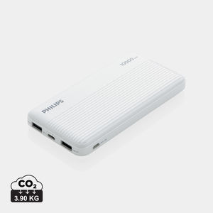 Batterie Philips ultra fine 10 000 mAh publicitaire Blanc