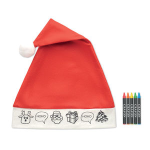 Bonnet de Noël à colorier publicitaire |Bono Paint Red