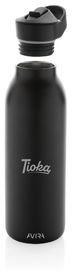 Bouteille 500 ml fliptop acier RCS Avira Ara personnalisée Noir