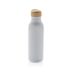 Bouteille d'eau 600ml en acier Avira Alcor RCS | Bouteille publicitaire Blanc