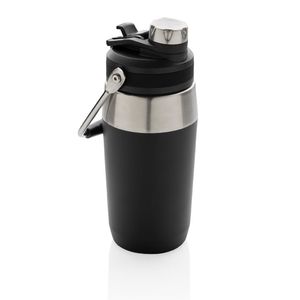 Bouteille personnalisée isotherme 500ml avec bouchon double fonction Black