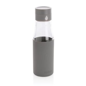 Bouteille personnalisée en verre avec compteur d'hydradation|Ukiyo Grey