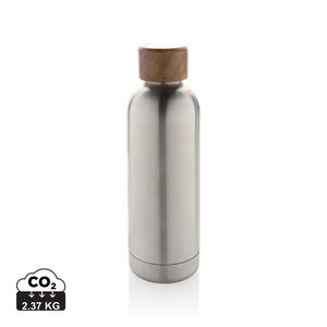 Bouteille acier inoxydable publicitaire | Wood Argent