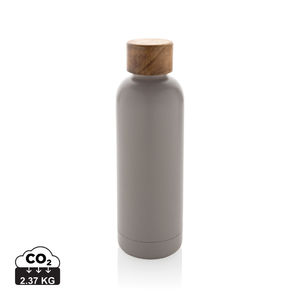 Bouteille acier inoxydable publicitaire | Wood Gris