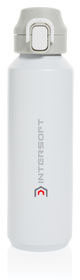Bouteille sport 600 ml acier recyclé RCS Via publicitaire Blanc