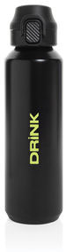 Bouteille sport 600 ml acier recyclé RCS Via publicitaire Noir