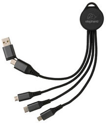 Câble 6-en-1 alu recyclé RCS Terra personnalisable Gris