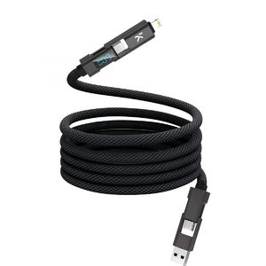 Câble charge ultra rapide magnétique personnalisable 150cm 100W C57 Noir