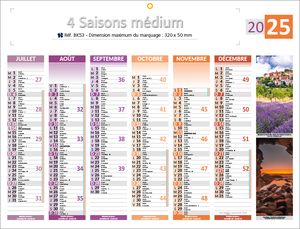 Calendrier bancaire publicitaire | 4 saisons médium 1