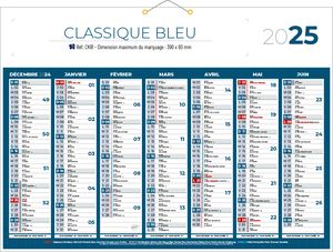 Calendrier bancaire publicitaire | Classique Couleurs