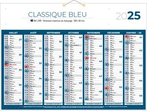 Calendrier bancaire publicitaire | Classique Couleurs 1