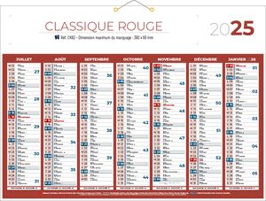 Calendrier bancaire publicitaire | Classique Couleurs 3