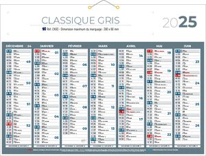 Calendrier bancaire publicitaire | Classique Couleurs 4