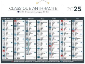 Calendrier bancaire publicitaire | Classique Couleurs 6