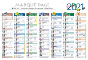 calendrier marque page