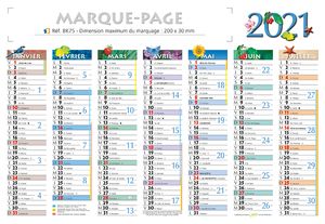 calendrier marque page