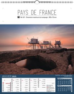 Calendrier publicitaire à feuillets | Calendrier Pays de France 12