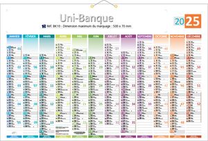 Calendrier publicitaire grand format | Maxi Banque