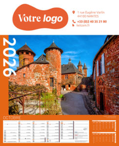 calendriers à feuillets paysage de France 2