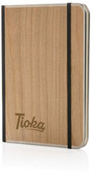 Carnet A5 couverture bois Treeline personnalisé Marron