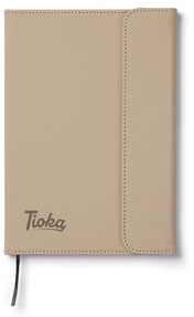 Carnet A5 papier & PU certifié GRS Baltimore personnalisable Beige chiné