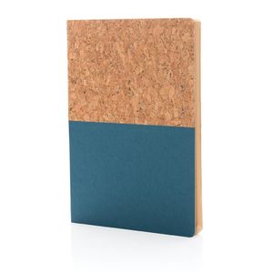 Carnet A5 personnalisable à couverture en kraft et en liège Blue