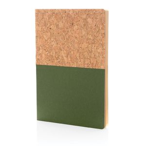 Carnet A5 personnalisable à couverture en kraft et en liège Green