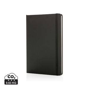 Carnet couverture rigide en PU A5 publicitaire Noir