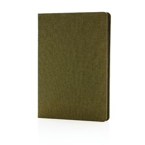 Carnet de notes B6 avec bord noir et finition tissu personnalisable | Dill Vert