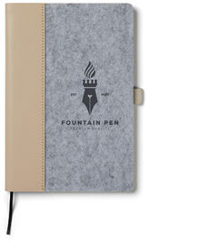 Carnet feutre recyclé GRS Albon personnalisable Gris
