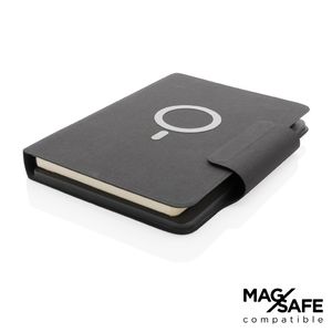 Carnet de notes A5 publicitaire avec chargeur magnétique 10 W Artic Black