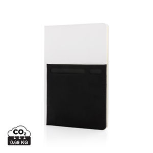 Carnet A5 avec pochettes publicitaire Blanc