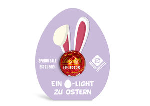 Carte forme d'œuf avec truffe chocolat Lindor personnalisée|Gasp