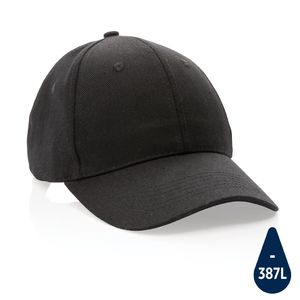 Casquette personnalisée 6 panneaux en coton recyclé 280gr Impact Black