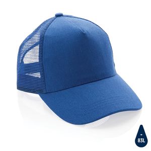 Casquette de routier publicitaire 5 panneaux coton recyclé Impact AWARE™ Blue